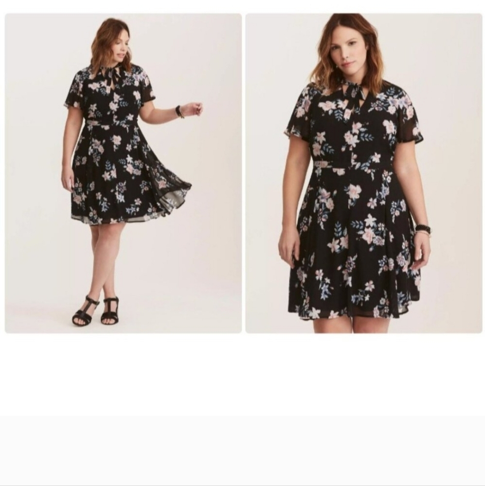 Torrid Black Floral Dress
